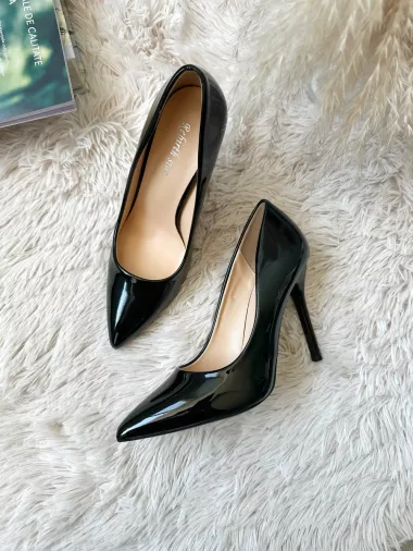 Pantofi eleganti dama, cu toc subtire negri GH105